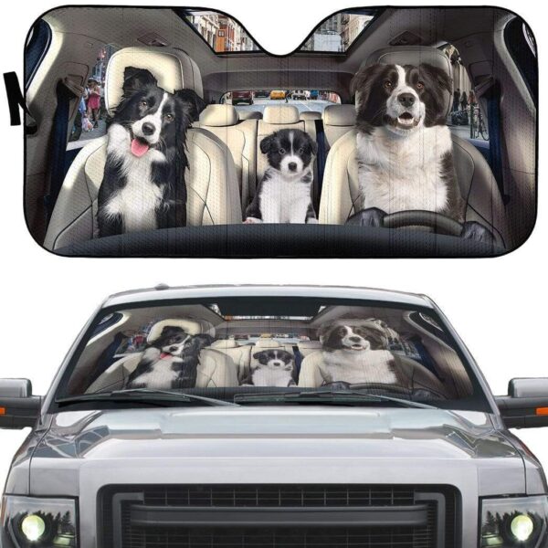 gearhumans 3D Border Collie Puppy Custom Car Auto Sunshade GL07086 Auto Sunshade