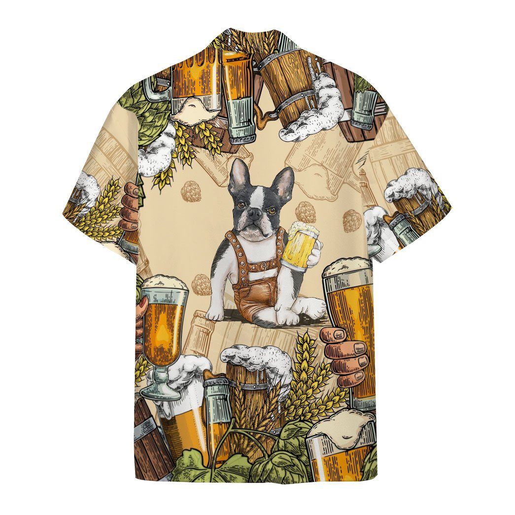 Gearhumans 3D Boston Terrier and Beer Custom Hawaii Shirt GS0807213 Hawai Shirt