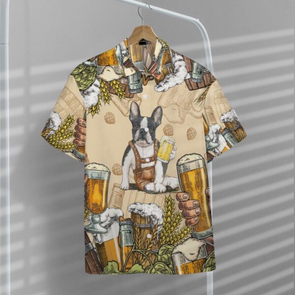 Gearhumans 3D Boston Terrier and Beer Custom Hawaii Shirt GS0807213 Hawai Shirt