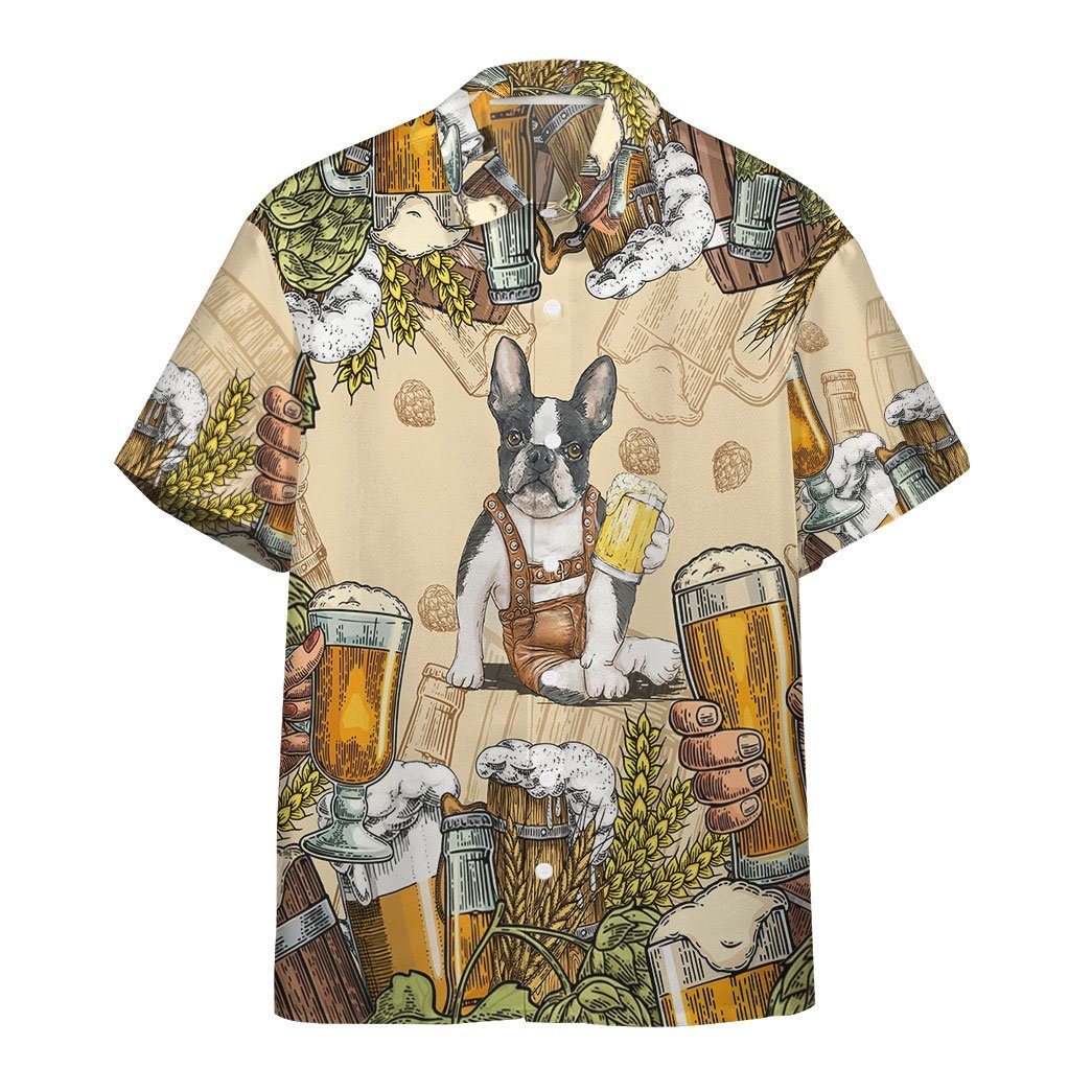 Gearhumans 3D Boston Terrier and Beer Custom Hawaii Shirt GS0807213 Hawai Shirt Hawai Shirt S