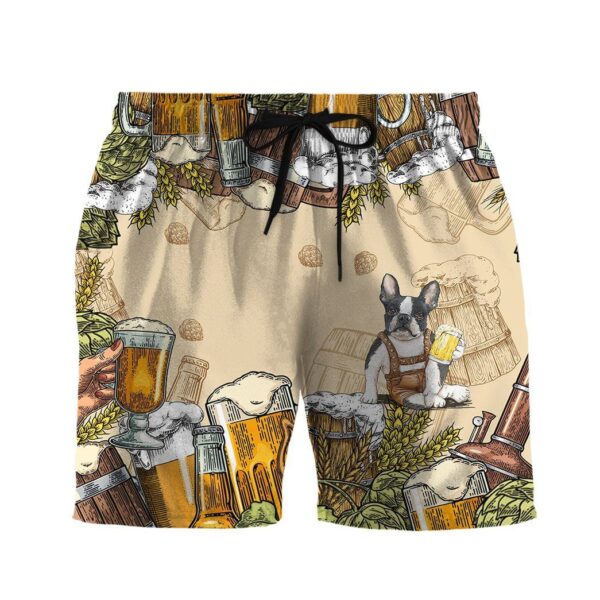 Gearhumans 3D Boston Terrier and Beer Custom Men Short GS0807214 Men Shorts Men Shorts S 