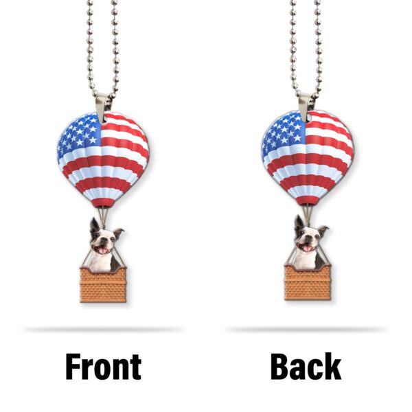 Gearhumans 3D Boston Terrier Dog In Hot Air Balloon Custom Car Hanging GW26052110 Car Hanging