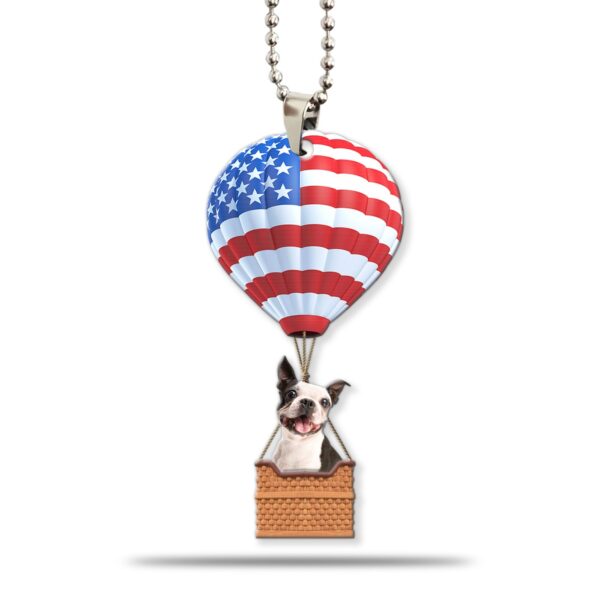 Gearhumans 3D Boston Terrier Dog In Hot Air Balloon Custom Car Hanging GW26052110 Car Hanging Car Hanging/1 Pack 