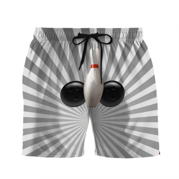 Gearhumans 3D Bowling Pin And Ball Custom Beach Shorts Swim Trunks GS12052110 Men Shorts Men Shorts S 