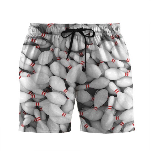 Gearhumans 3D Bowling Pins Custom Beach Shorts Swim Trunks GS1205213 Men Shorts Men Shorts S 