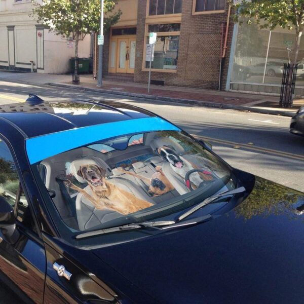 gearhumans 3D Boxer Family Custom Car Auto Sunshade GL23074 Auto Sunshade 