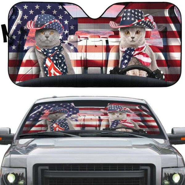gearhumans 3D British Shorthair Cat Custom Car Auto Sunshade GV02065 Auto Sunshade