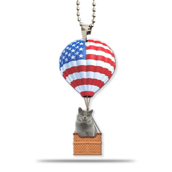 Gearhumans 3D British Shorthair Cat In Hot Air Balloon Custom Car Hanging GW10062116 Car Hanging Car Hanging/1 Pack 