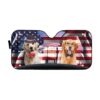 gearhumans 3D Brother Of Retriever on Indepedence Day Custom Car Auto Sunshade GL28062 Auto Sunshade 57''x27.5''