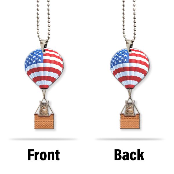 Gearhumans 3D Brown Tabby Cat In Hot Air Balloon Custom Car Hanging GW10062122 Car Hanging 