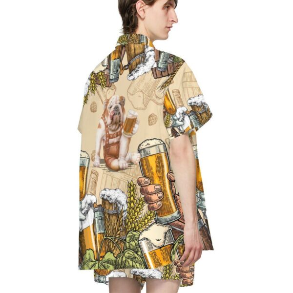 Gearhumans 3D Bulldog and Beer Custom Hawaii Shirt GS07072115 Hawai Shirt