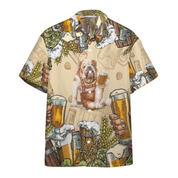 Gearhumans 3D Bulldog and Beer Custom Hawaii Shirt GS07072115 Hawai Shirt Hawai Shirt S
