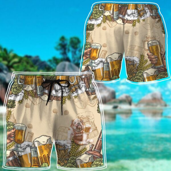Gearhumans 3D Bulldog and Beer Custom Men Short GS06072116 Men Shorts
