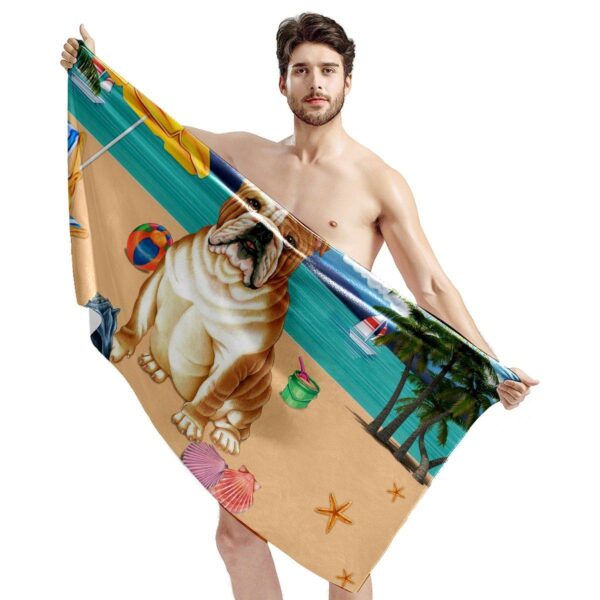 Gearhumans 3D Bulldog Custom Beach Towel GW11052113 Towel