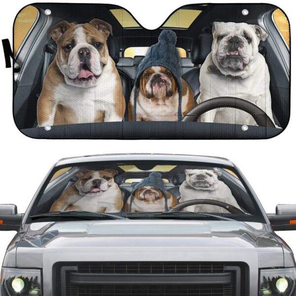 gearhumans 3D Bulldog Custom Car Auto Sunshade GD1105112 Auto Sunshade