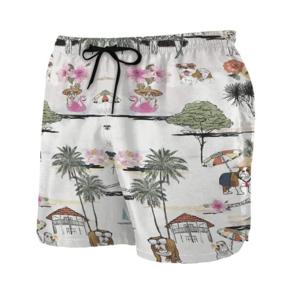 Gearhumans 3D Bulldog Hawaii Beach Retro Custom Summer Beach Shorts Swim Trunks GV22069 Men Shorts