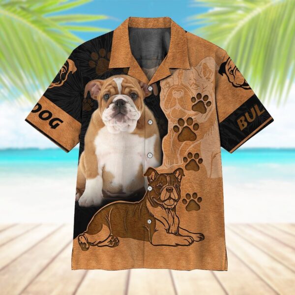 Gearhumans 3D Bulldog Hawaii Shirt ZZ09045 Hawai Shirt 