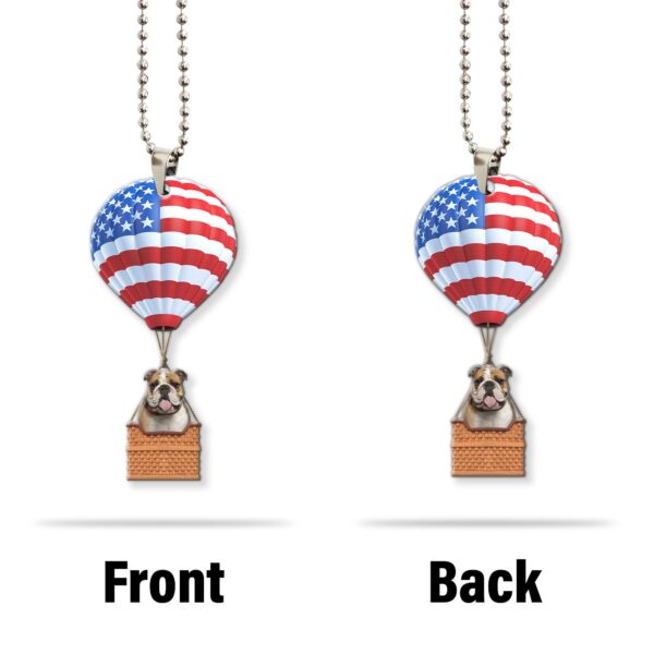 Gearhumans 3D Bulldog In Hot Air Balloon Custom Car Hanging GW2605216 Car Hanging