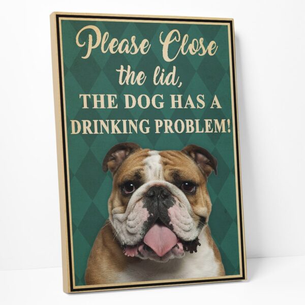 Gearhumans 3D Bulldog Please Close The Lid Custom Canvas GW05059 Canvas