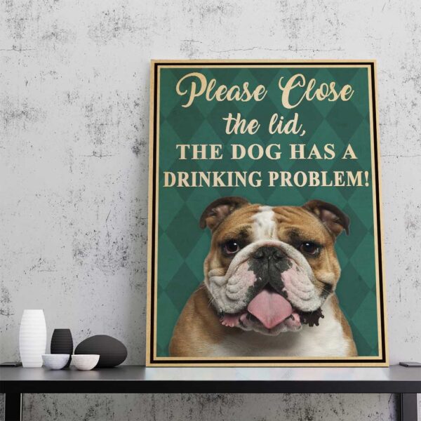 Gearhumans 3D Bulldog Please Close The Lid Custom Canvas GW05059 Canvas 