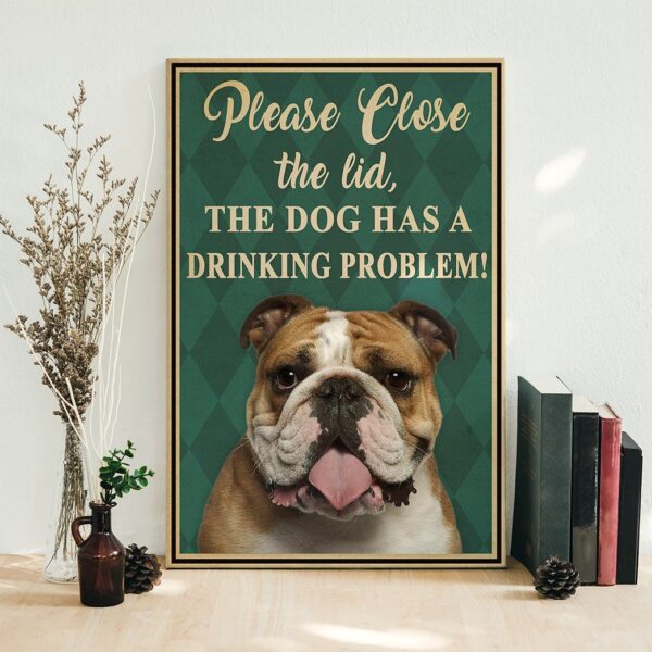 Gearhumans 3D Bulldog Please Close The Lid Custom Canvas GW05059 Canvas 