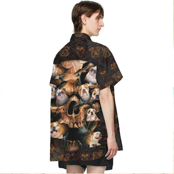 Gearhumans 3D Bulldog Skull Hawaii Shirt ZZ07042 Hawai Shirt 