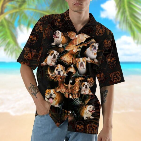 Gearhumans 3D Bulldog Skull Hawaii Shirt ZZ07042 Hawai Shirt 