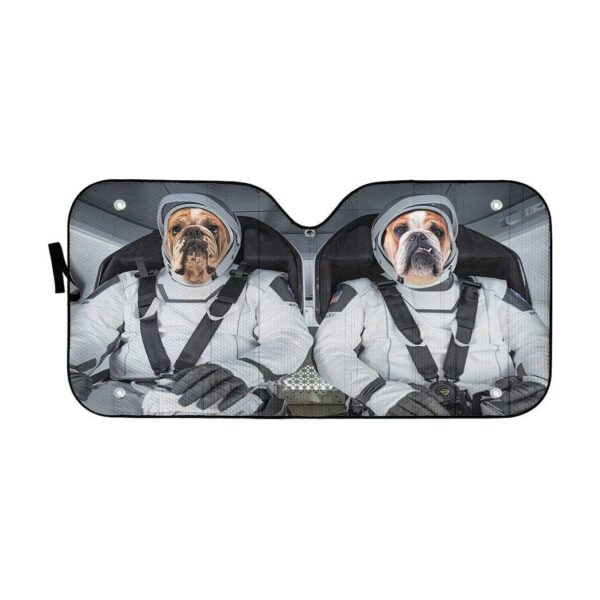 gearhumans 3D Bulldog Space Shuttle Space Force Custom Car Auto Sunshade GV18061 Auto Sunshade 57''x27.5'' 
