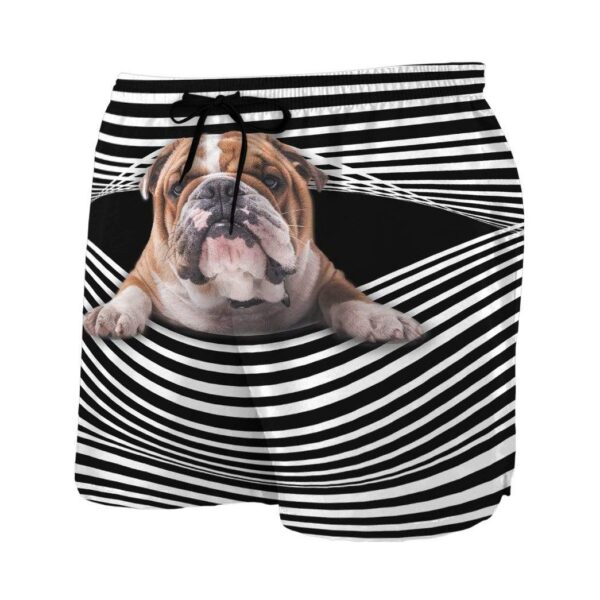 Gearhumans 3D Bulldog Stripes Custom Beach Shorts Swim Trunks GV31076 Men Shorts