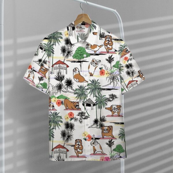 Gearhumans 3D Bulldog Yoga Hawaii Shirt ZZ0705212 Hawai Shirt 