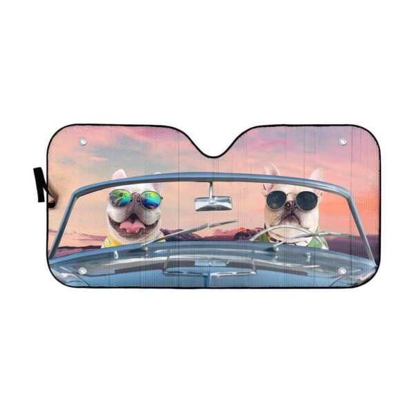 gearhumans 3D Bulldogs Driving Roadster Custom Car Auto Sunshade GV18062 Auto Sunshade 57''x27.5'' 