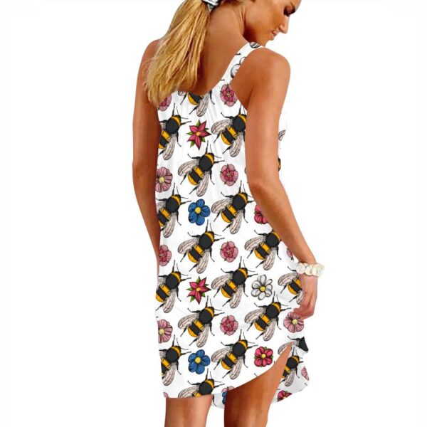 Gearhumans 3D Bumblebees And Flowers Custom Beach Dress GW2306211 Beach Dress