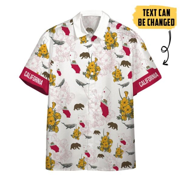 Gearhumans 3D California Proud Custom Text Short Sleeve Shirts GS2605218 Hawai Shirt Short Sleeve Shirt S 