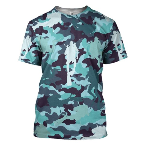 Gearhumans 3D Camo Scuba Diving Custom Tshirt Hoodie Apparel GW18052115 3D Apparel T-Shirt S 