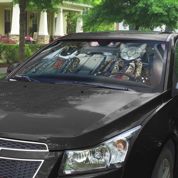 gearhumans 3D Cat Band Custom Car Auto Sunshade GL30069 Auto Sunshade 