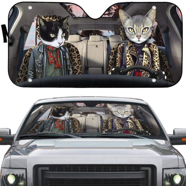 gearhumans 3D Cat Band Custom Car Auto Sunshade GL30069 Auto Sunshade