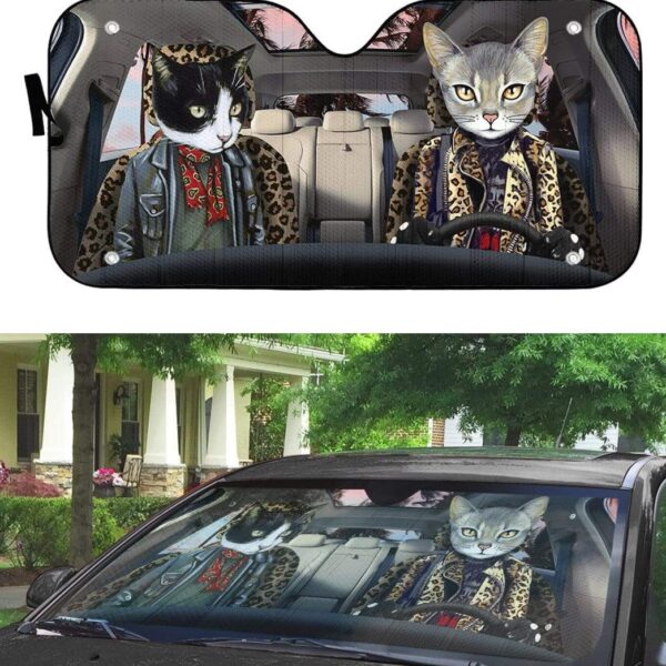 gearhumans 3D Cat Band Custom Car Auto Sunshade GL30069 Auto Sunshade 