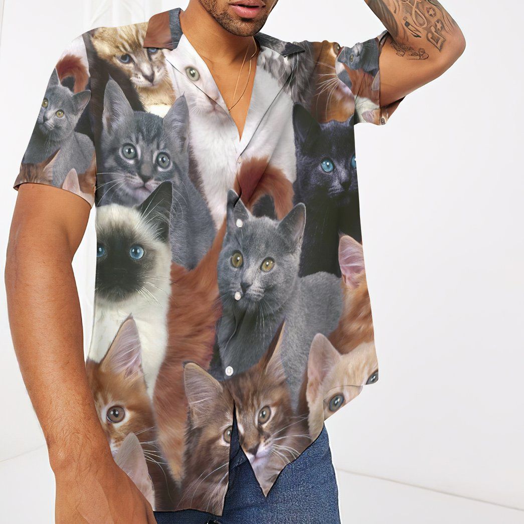 Gearhumans 3D Cats Custom Short Sleeve Shirt GO06052116 Hawai Shirt