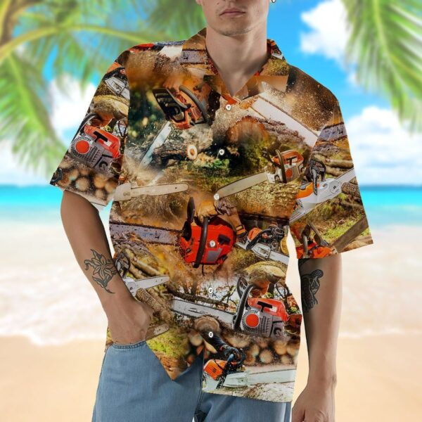 Gearhumans 3D Chainsaw Hawaii Shirt ZZ08043 Hawai Shirt 