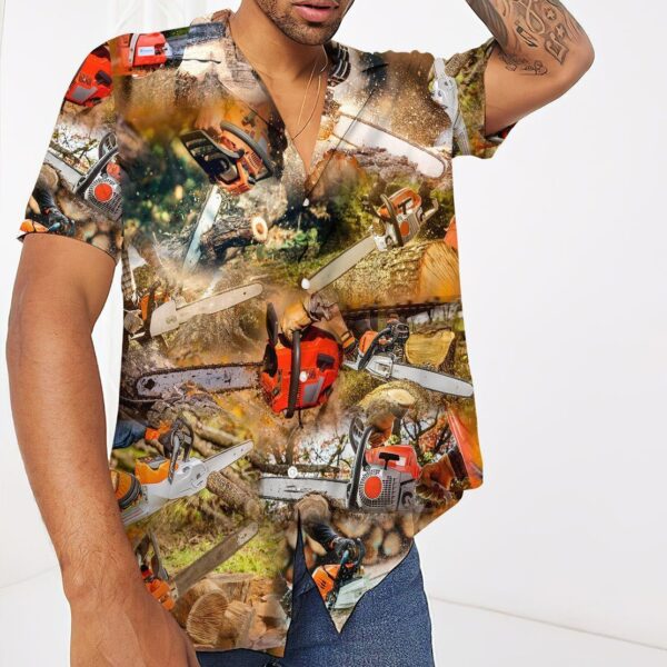 Gearhumans 3D Chainsaw Hawaii Shirt ZZ08043 Hawai Shirt 