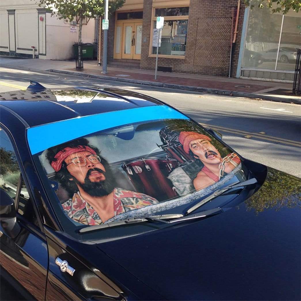 gearhumans 3D CHEECH AND CHONG Custom Car Auto Sunshade GL030821 Auto Sunshade