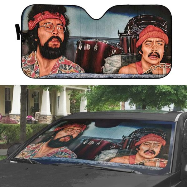 gearhumans 3D CHEECH AND CHONG Custom Car Auto Sunshade GL030821 Auto Sunshade