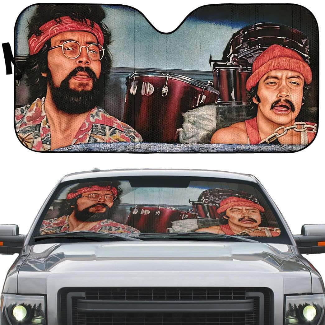 gearhumans 3D CHEECH AND CHONG Custom Car Auto Sunshade GL030821 Auto Sunshade