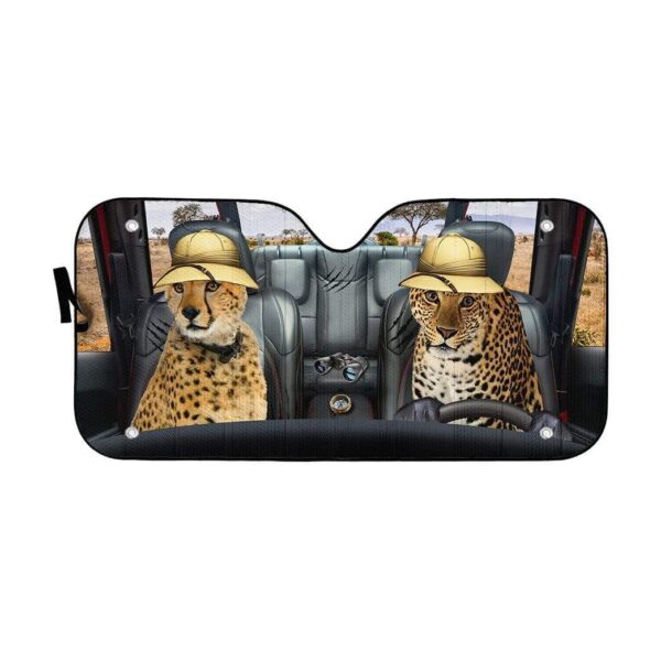 gearhumans 3D Cheetah and Leopard Safari Custom Car Auto Sunshade GS29063 Auto Sunshade 57''x27.5'' 