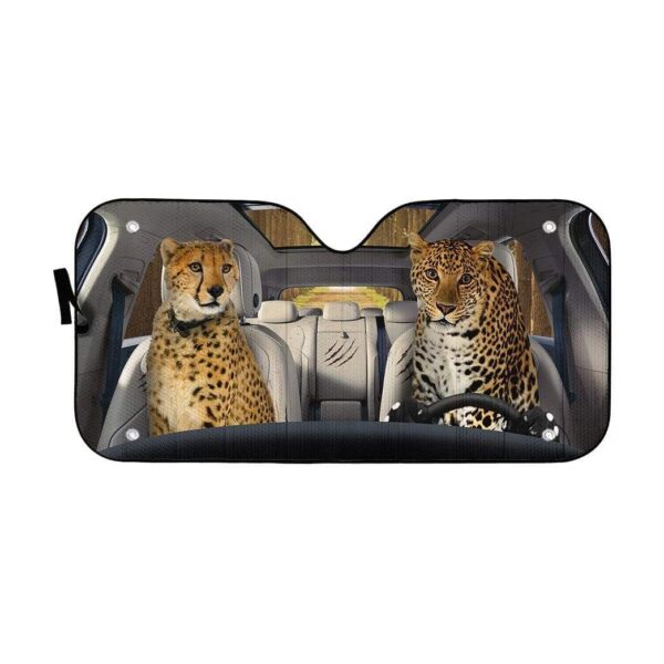 gearhumans 3D Cheetah & Leopard Custom Car Auto Sunshade GS24063 Auto Sunshade 57''x27.5'' 