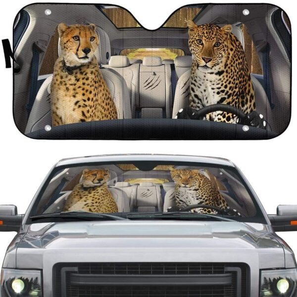 gearhumans 3D Cheetah & Leopard Custom Car Auto Sunshade GS24063 Auto Sunshade