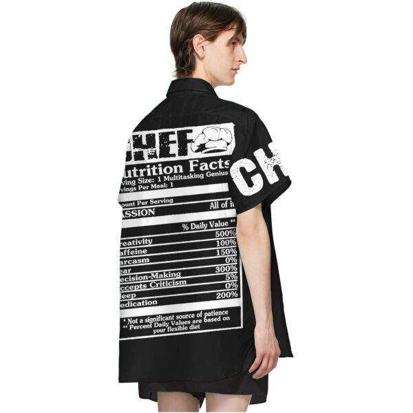 Gearhumans 3D Chef Black Uniform Nutrition Custom Name Hawaii Shirt ZB22039 Hawai Shirt