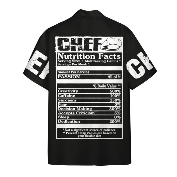 Gearhumans 3D Chef Black Uniform Nutrition Custom Name Hawaii Shirt ZB22039 Hawai Shirt