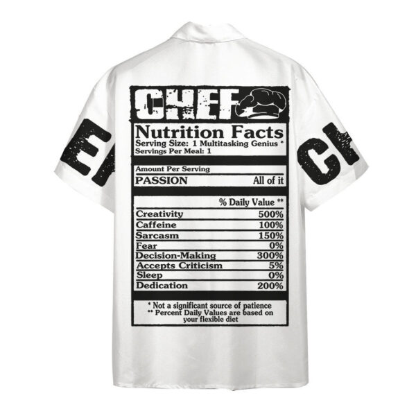 Gearhumans 3D Chef White Uniform Nutrition Custom Name Hawaii Shirt ZB220310 Hawai Shirt
