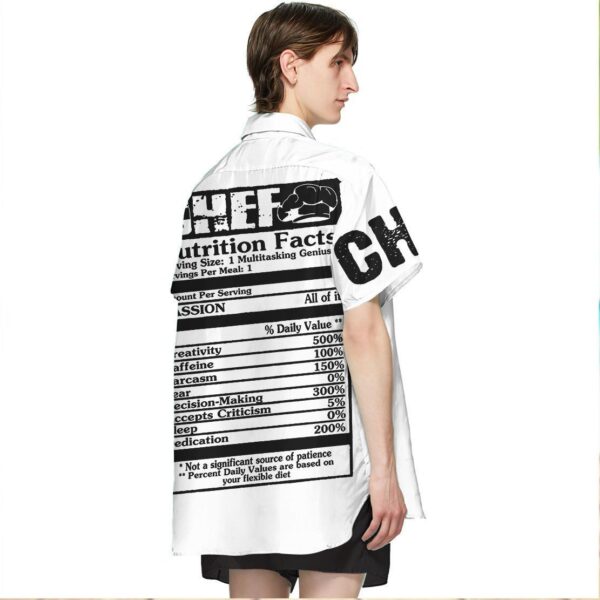 Gearhumans 3D Chef White Uniform Nutrition Custom Name Hawaii Shirt ZB220310 Hawai Shirt 